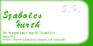 szabolcs hurth business card